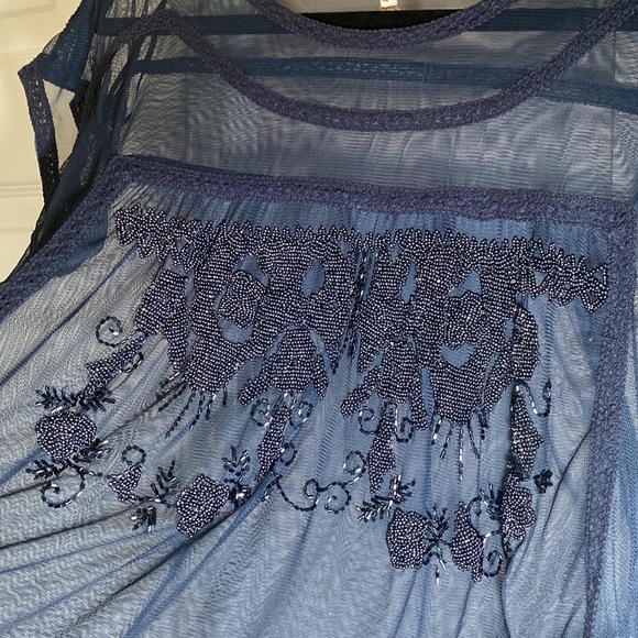 Free People Beaded Mesh Top - Picture 2 of 4